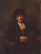 REMBRANDT Harmenszoon van Rijn Portrait of an old Woman Sweden oil painting artist